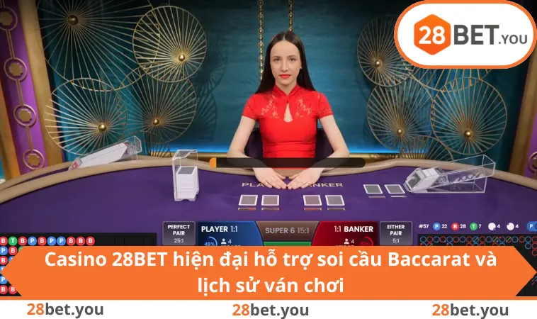 Casino 28BET hiện đại hỗ trợ soi cầu Baccarat và lịch sử ván chơi
