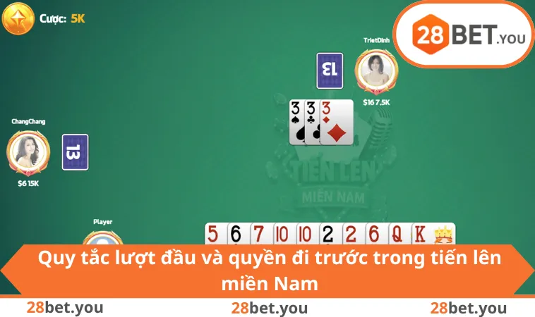 Quy tắc lượt đầu và quyền đi trước trong tiến lên miền Nam